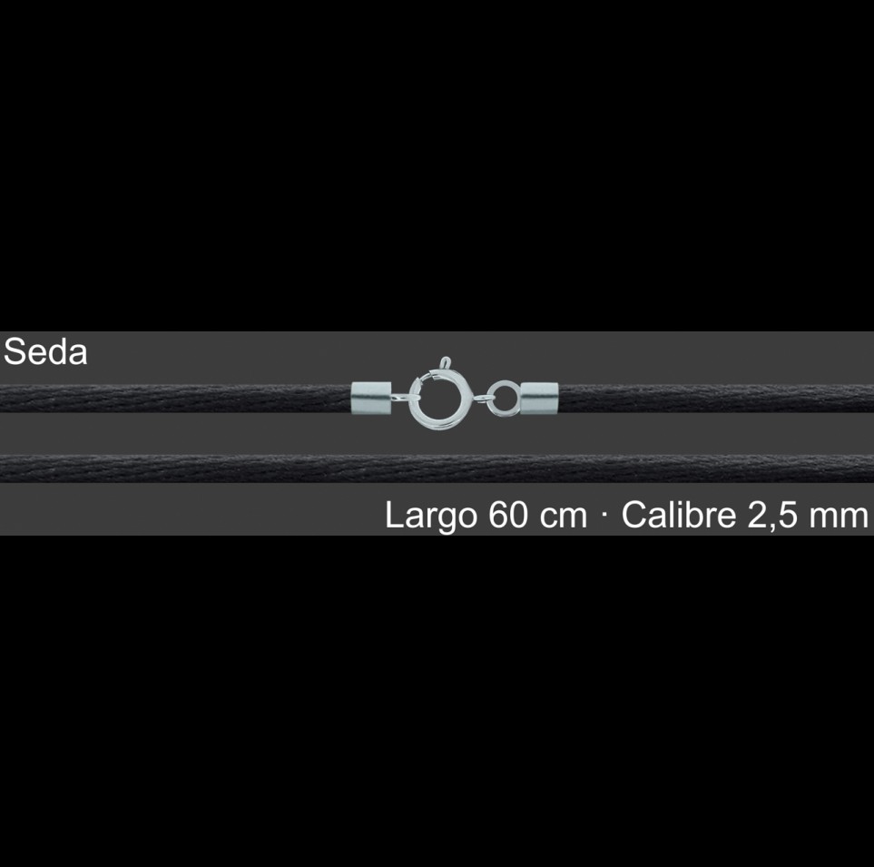 Cordon Seda Negra 2 5 Mm Terminal Y Cierre 60 Cm | Mayorista