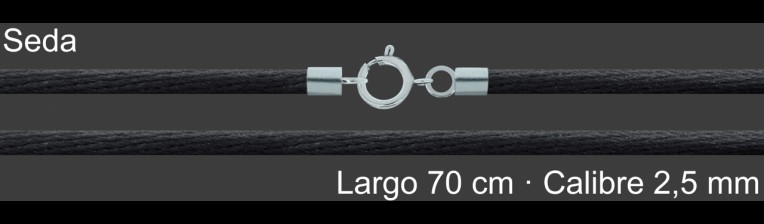 Cordon Seda Negra 2 5 Mm Terminal Y Cierre 70 Cm | Mayorista