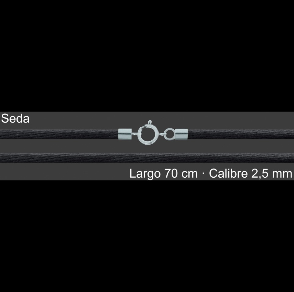 Cordon Seda Negra 2 5 Mm Terminal Y Cierre 70 Cm | Mayorista