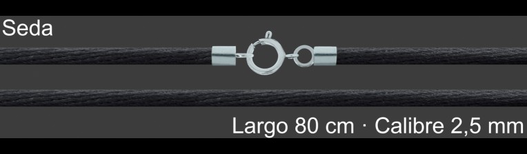 Cordon Seda Negra 2 5 Mm Terminales Y Cierre 80 Cm | Mayorista