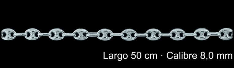 Cadena Plata 925 Calabrote 50 Cm 8 Mm | Mayorista