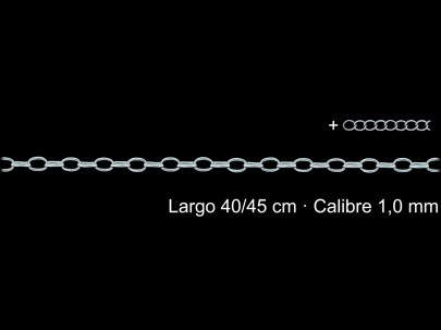 Cadena Forzada 40 Cm 1 Mm Con Alargador 5 Cm | Mayorista