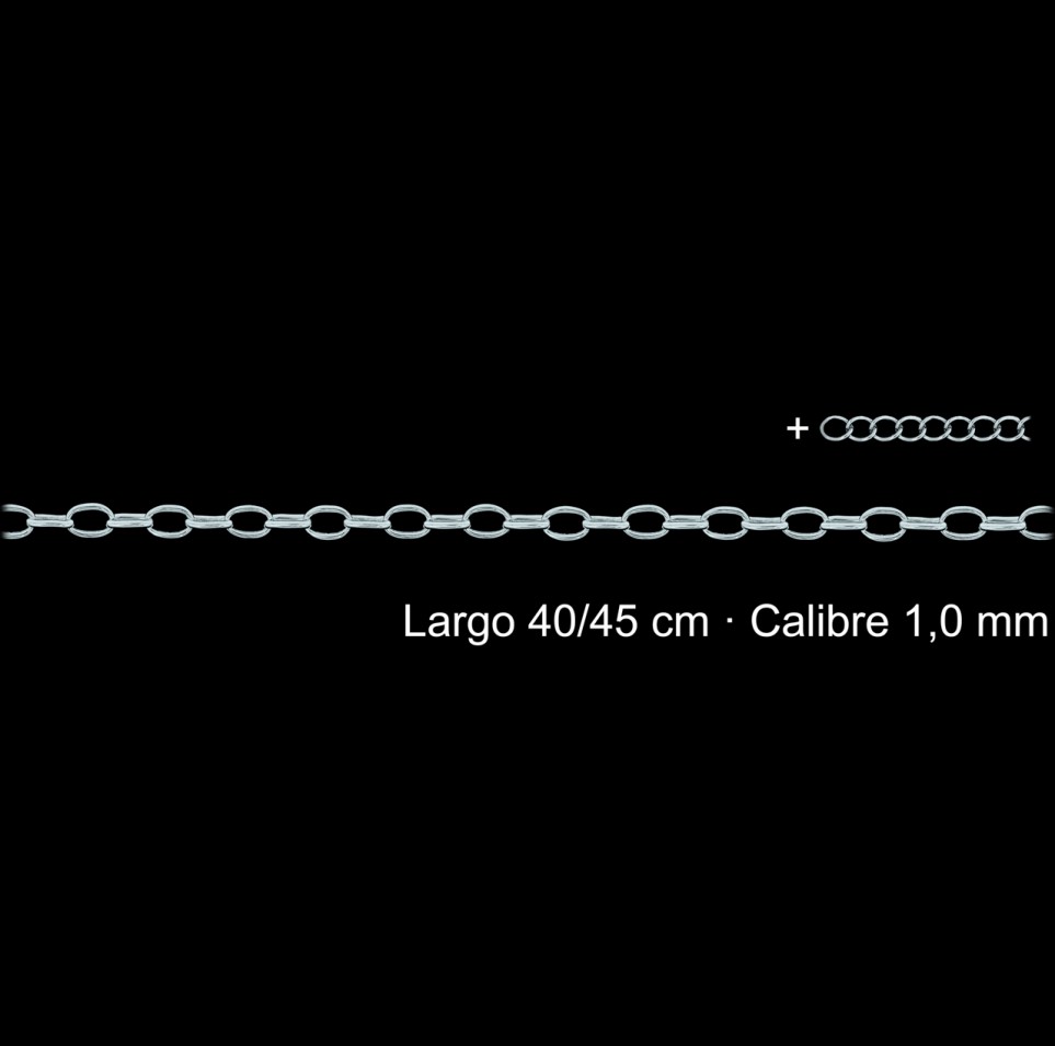 Cadena Forzada 40 Cm 1 Mm Con Alargador 5 Cm | Mayorista