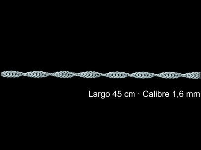 Cadena Plata 925 Singapur 45 Cm 1 6 Mm | Mayorista