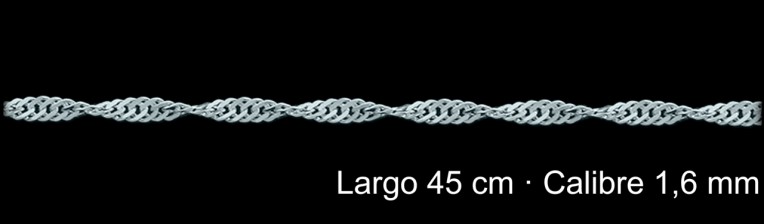 Cadena Plata 925 Singapur 45 Cm 1 6 Mm | Mayorista