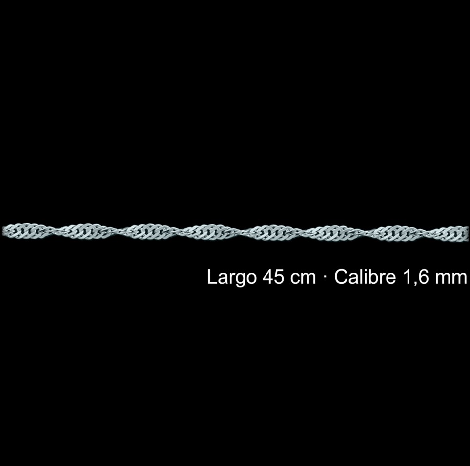 Cadena Plata 925 Singapur 45 Cm 1 6 Mm | Mayorista