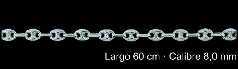 Cadena Plata 925 Calabrote 60 Cm 8 Mm | Mayorista