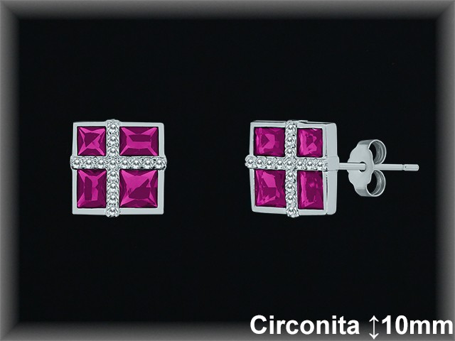 Pendientes de Plata al Por Mayor ref MZ510R  Mayorista de Pendientes de Plata