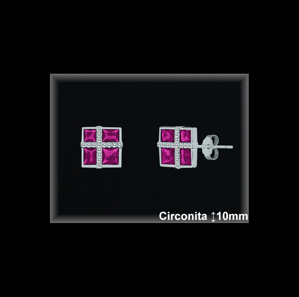Pendientes de Plata al Por Mayor ref MZ510R  Mayorista de Pendientes de Plata