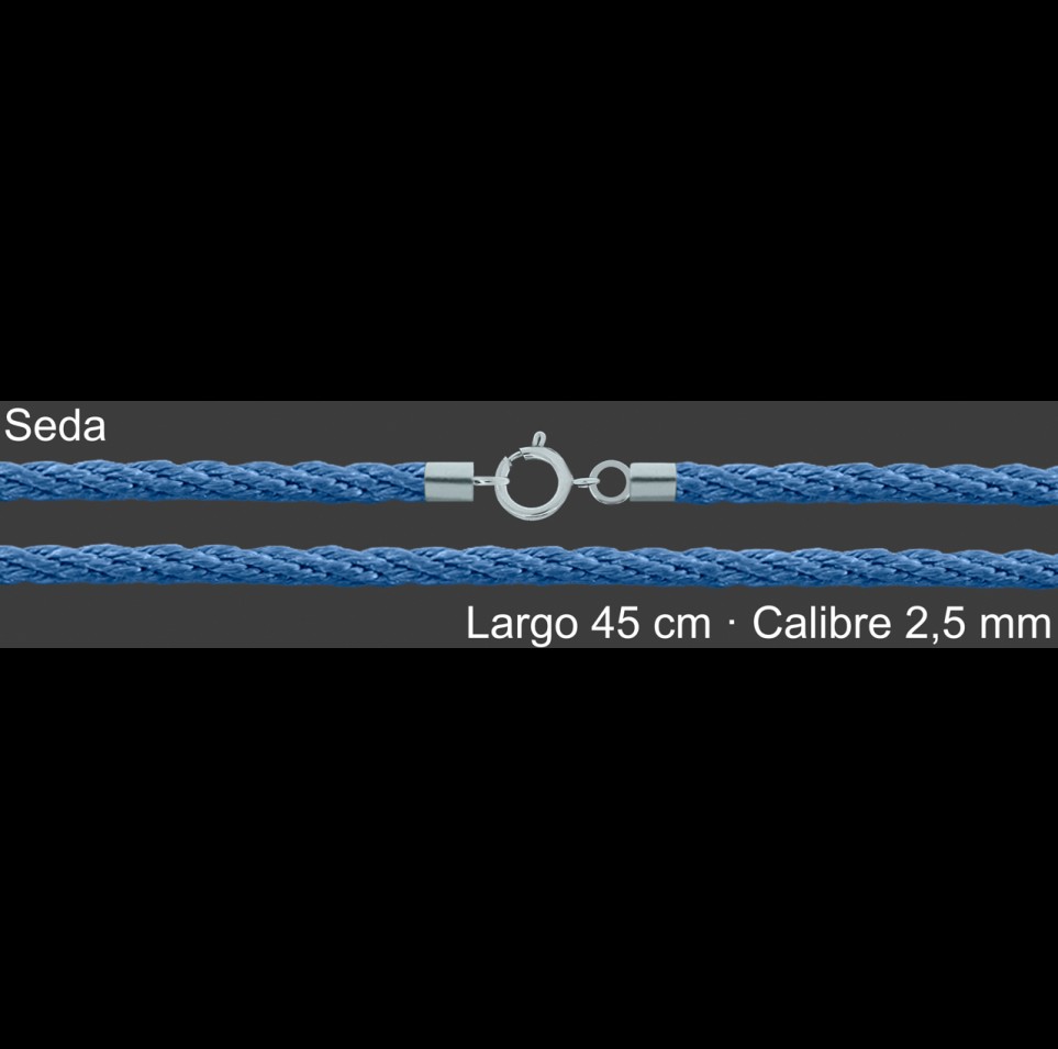 Cordon Seda Reliada Azul 2 5 Mm Terminal Y Cierre 45 Cm | Mayorista