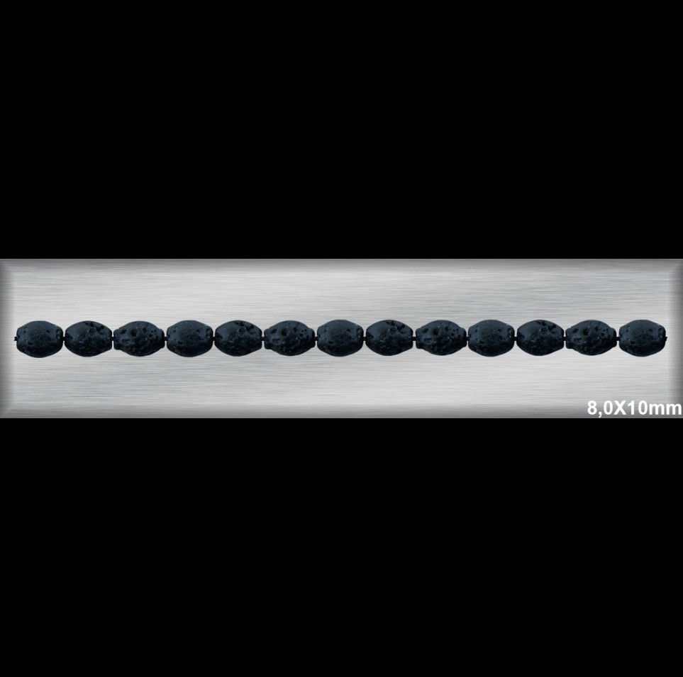 Hilo Lava grano 8x10 mm 35 piezas ref H133B Movegranada
