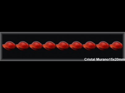 Hilo Cristal Murano rojo 15x20 mm ref H486R Movegranada