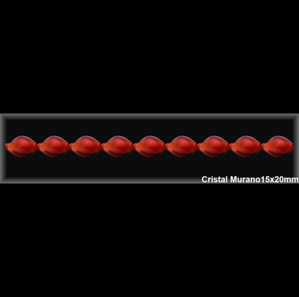 Hilo Cristal Murano rojo 15x20 mm ref H486R Movegranada