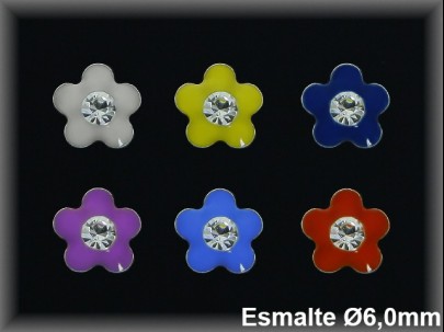 Pendientes Plata 925 flor esmalte color ref ME030 Movegranada