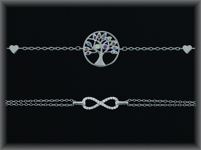 Pulseras Plata Arbol  Vida-Infinito