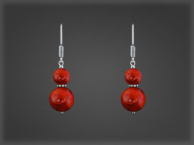 Pendientes Plata Coral